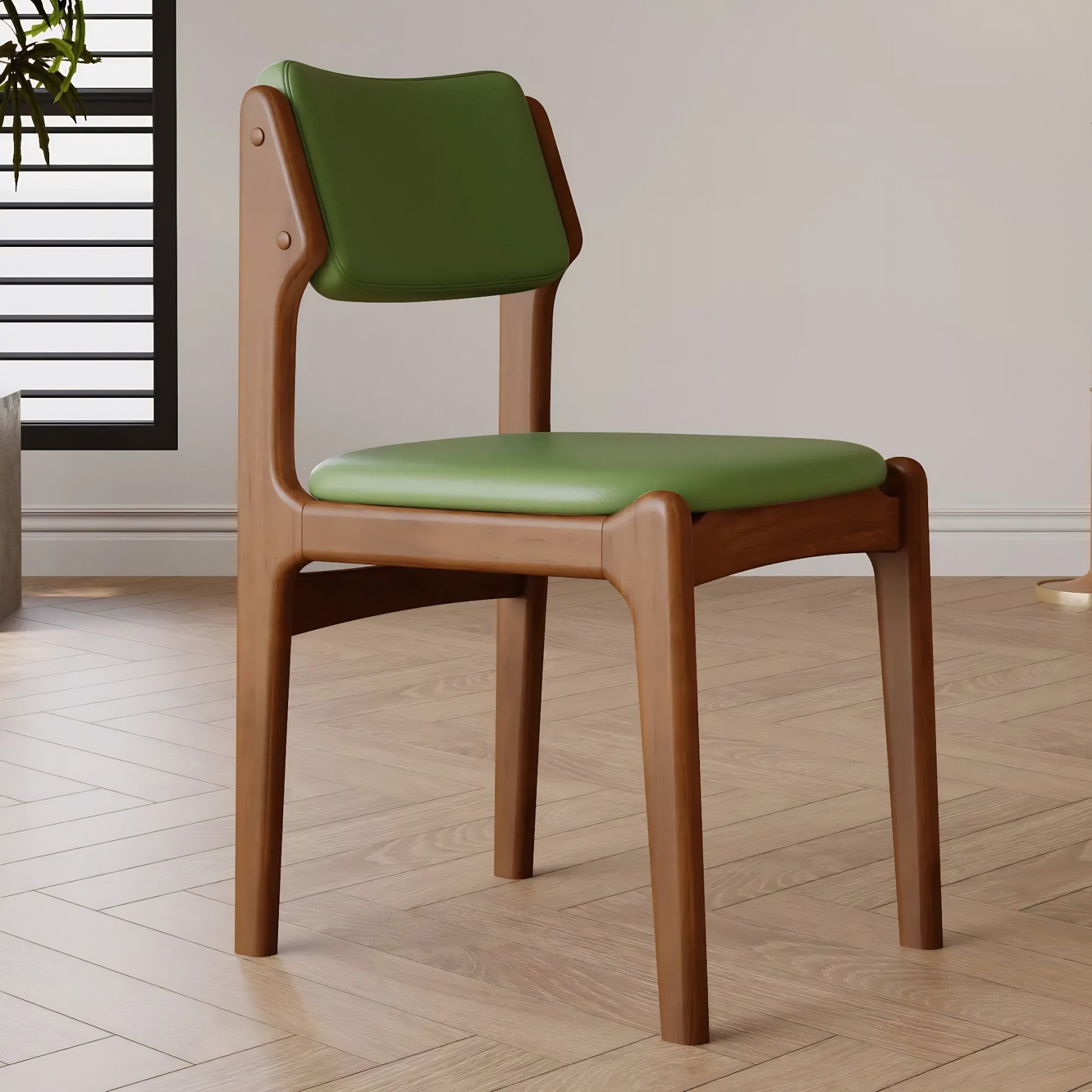 Mid-Century Upholstered Open-Back Dining Chair