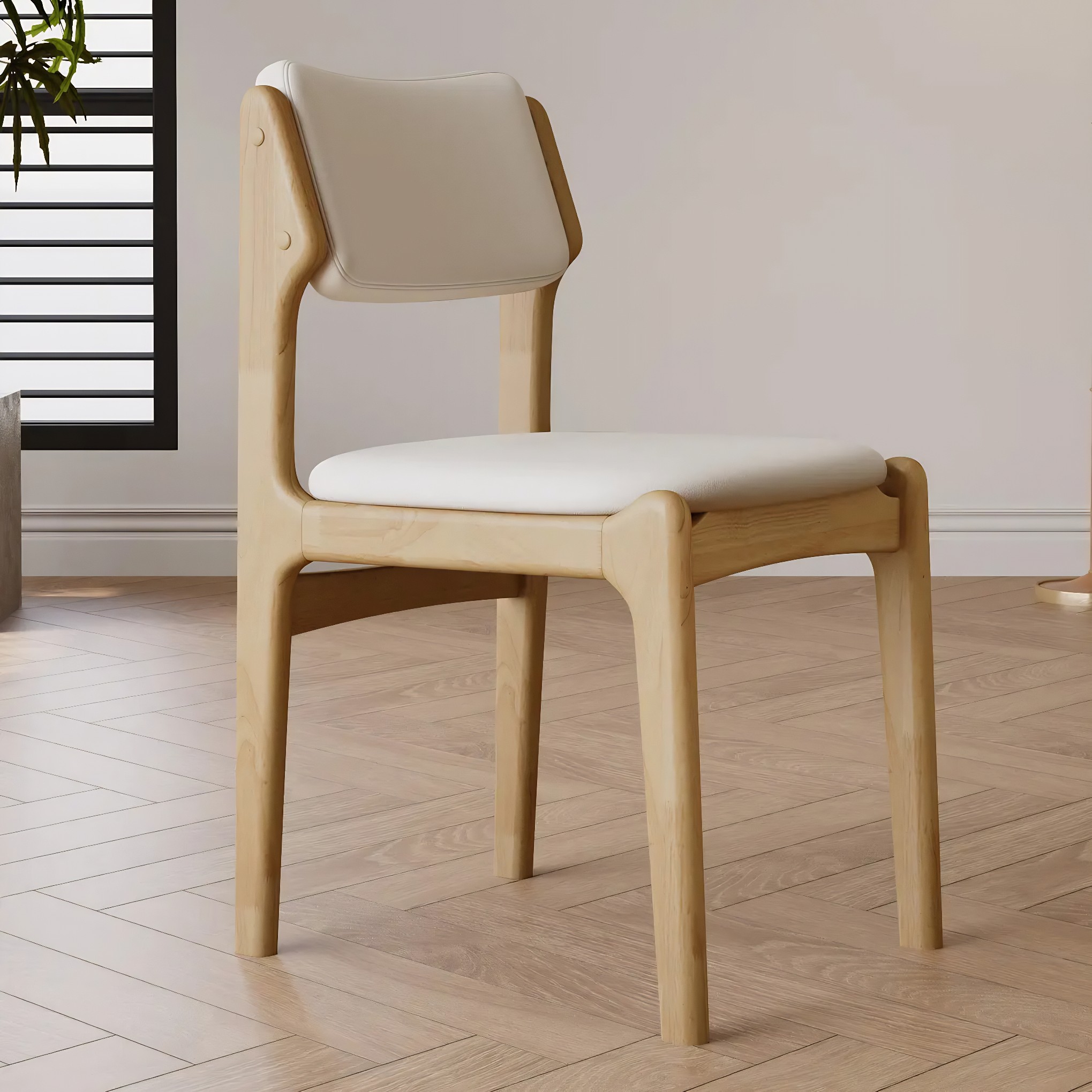 Mid-Century Upholstered Open-Back Dining Chair