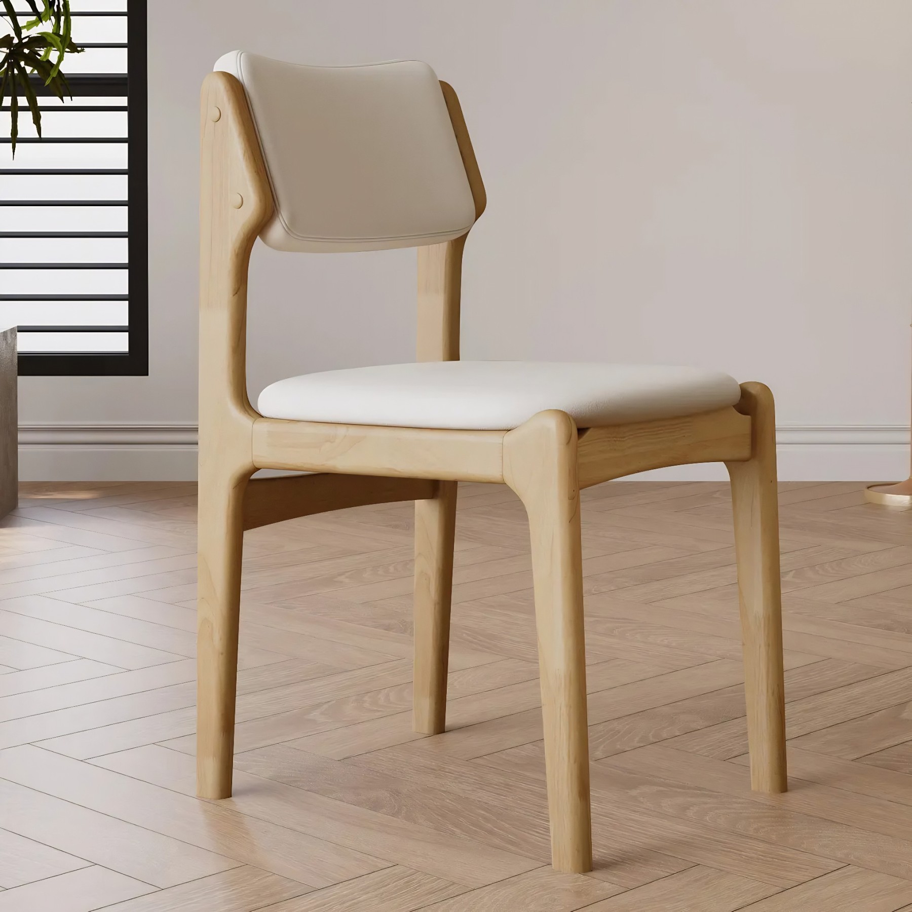 Mid-Century Upholstered Open-Back Dining Chair