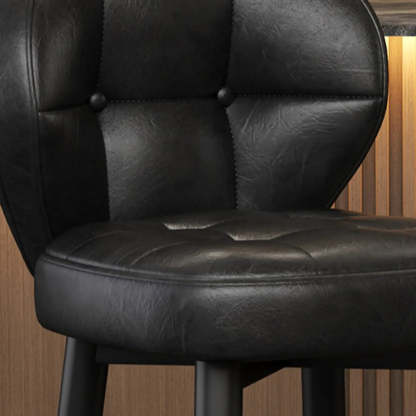 Mid-Century Upholstered Swivel Bar Stool with Padded Backrest