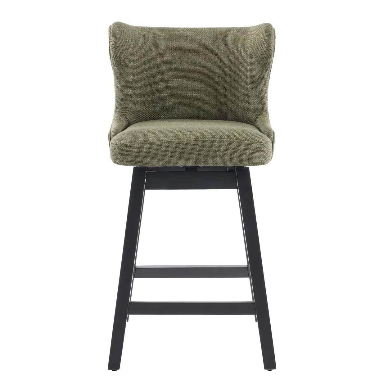 Mid-Century Upholstered Swivel Wingback Bar Stool Set of 2