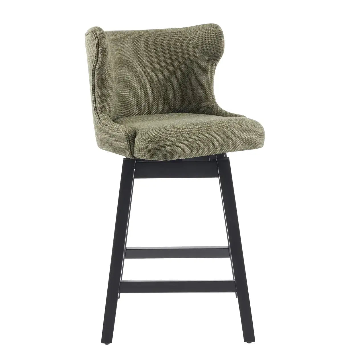 Mid-Century Upholstered Swivel Wingback Bar Stool Set of 2