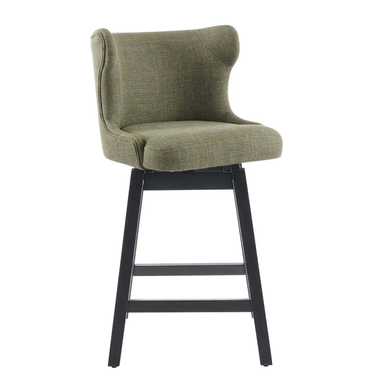 Mid-Century Upholstered Swivel Wingback Bar Stool Set of 2