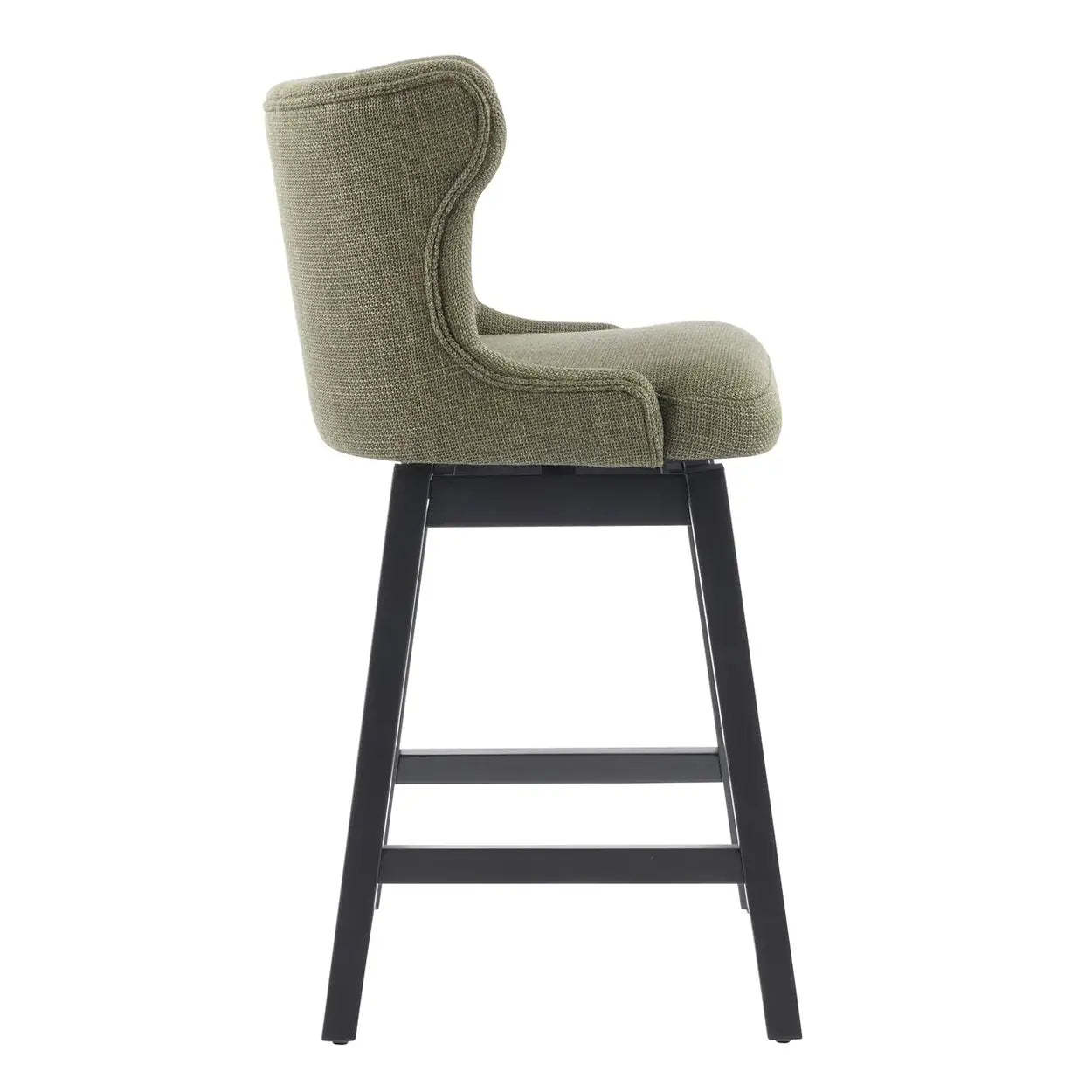 Mid-Century Upholstered Swivel Wingback Bar Stool Set of 2