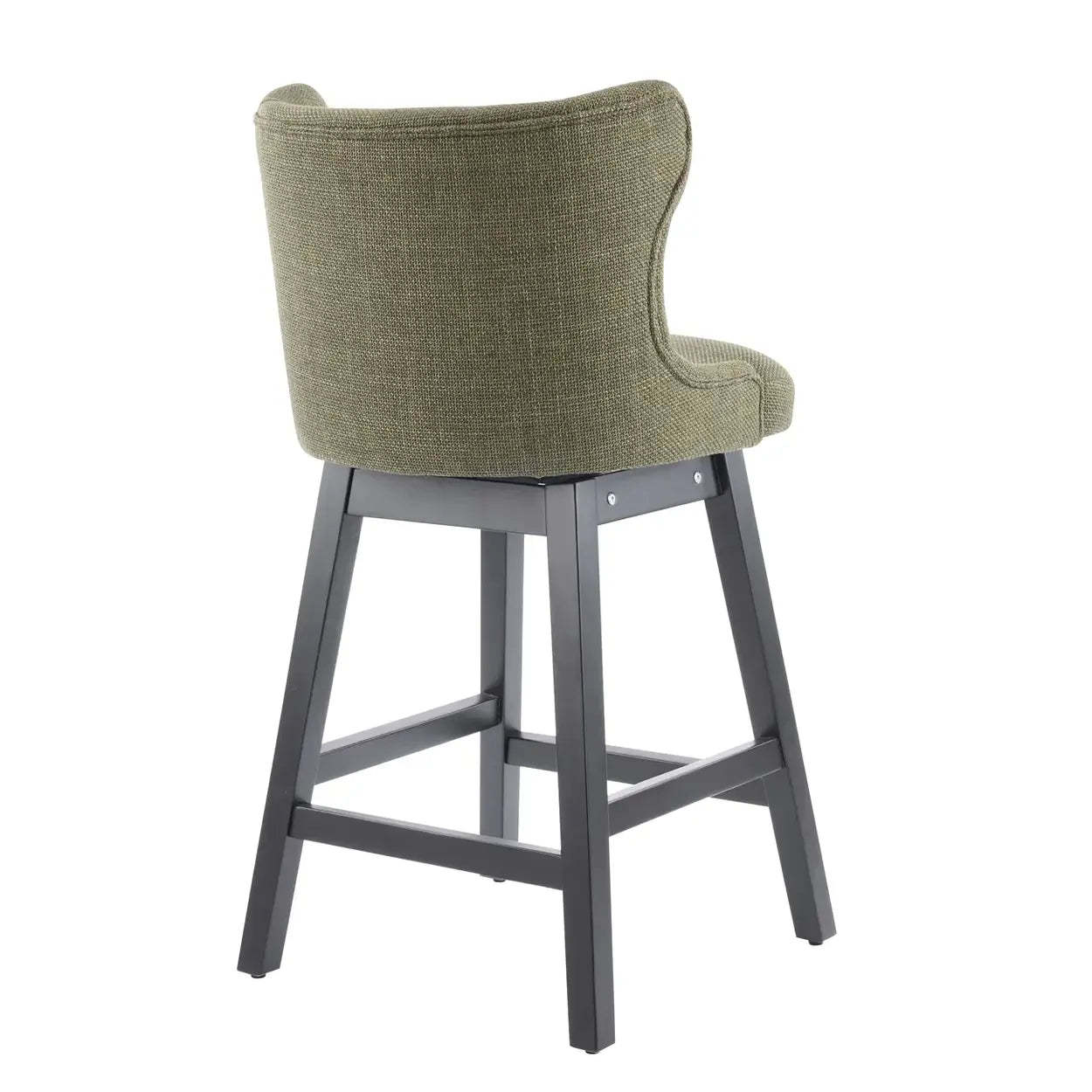 Mid-Century Upholstered Swivel Wingback Bar Stool Set of 2