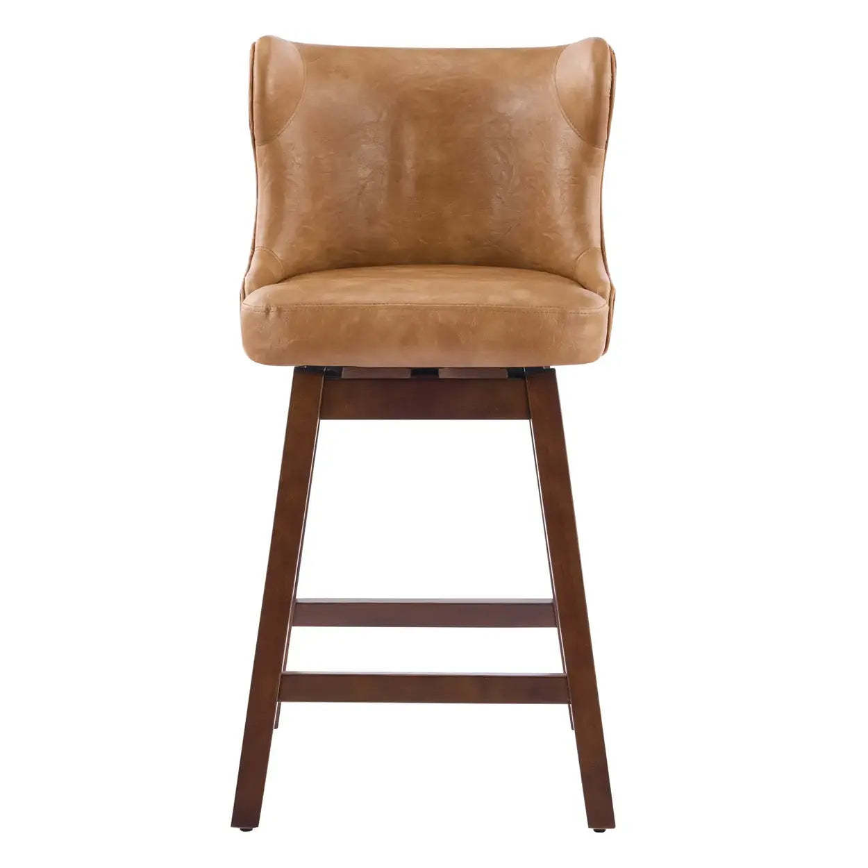Mid-Century Upholstered Swivel Wingback Bar Stool Set of 2