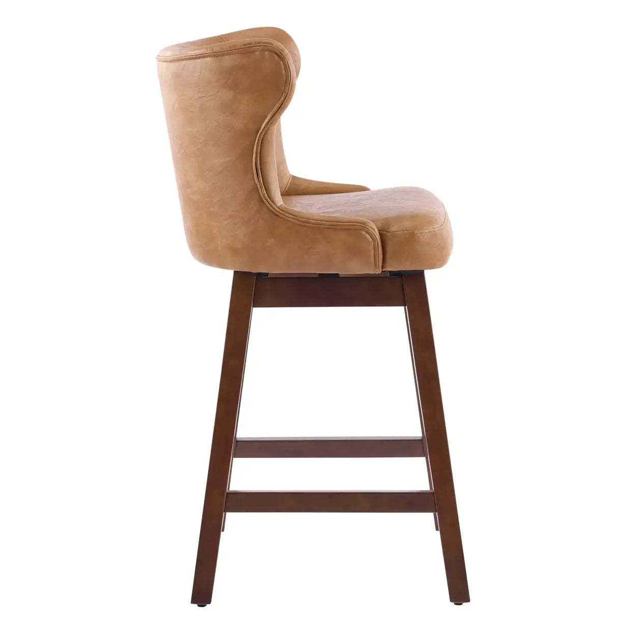 Mid-Century Upholstered Swivel Wingback Bar Stool Set of 2