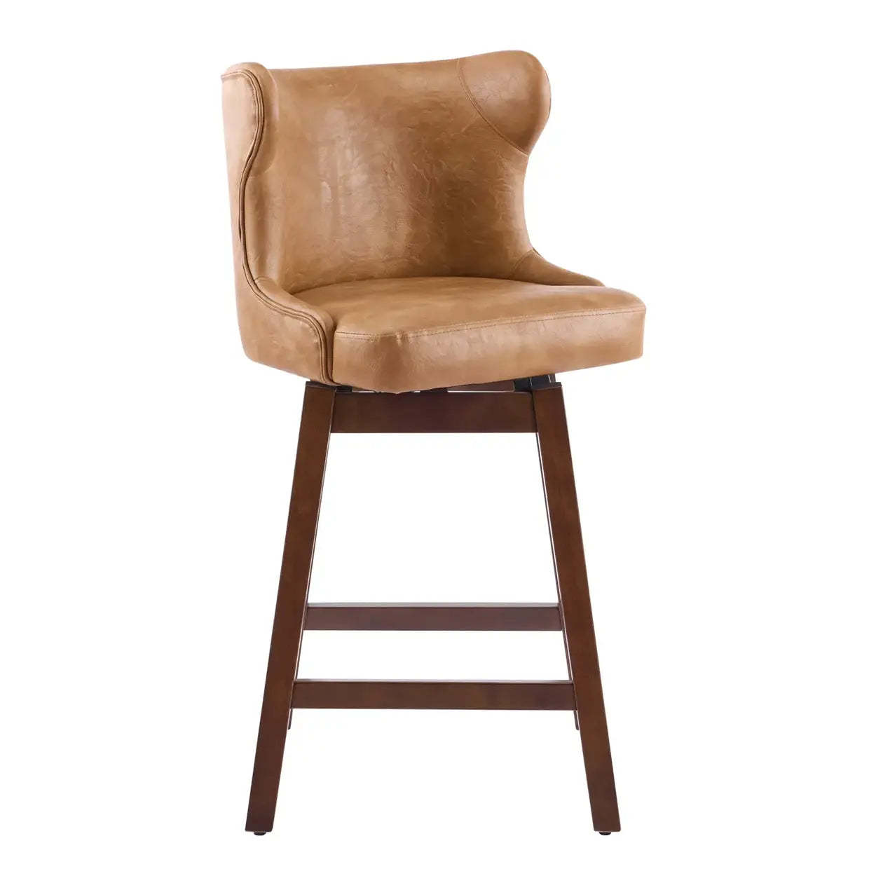 Mid-Century Upholstered Swivel Wingback Bar Stool Set of 2
