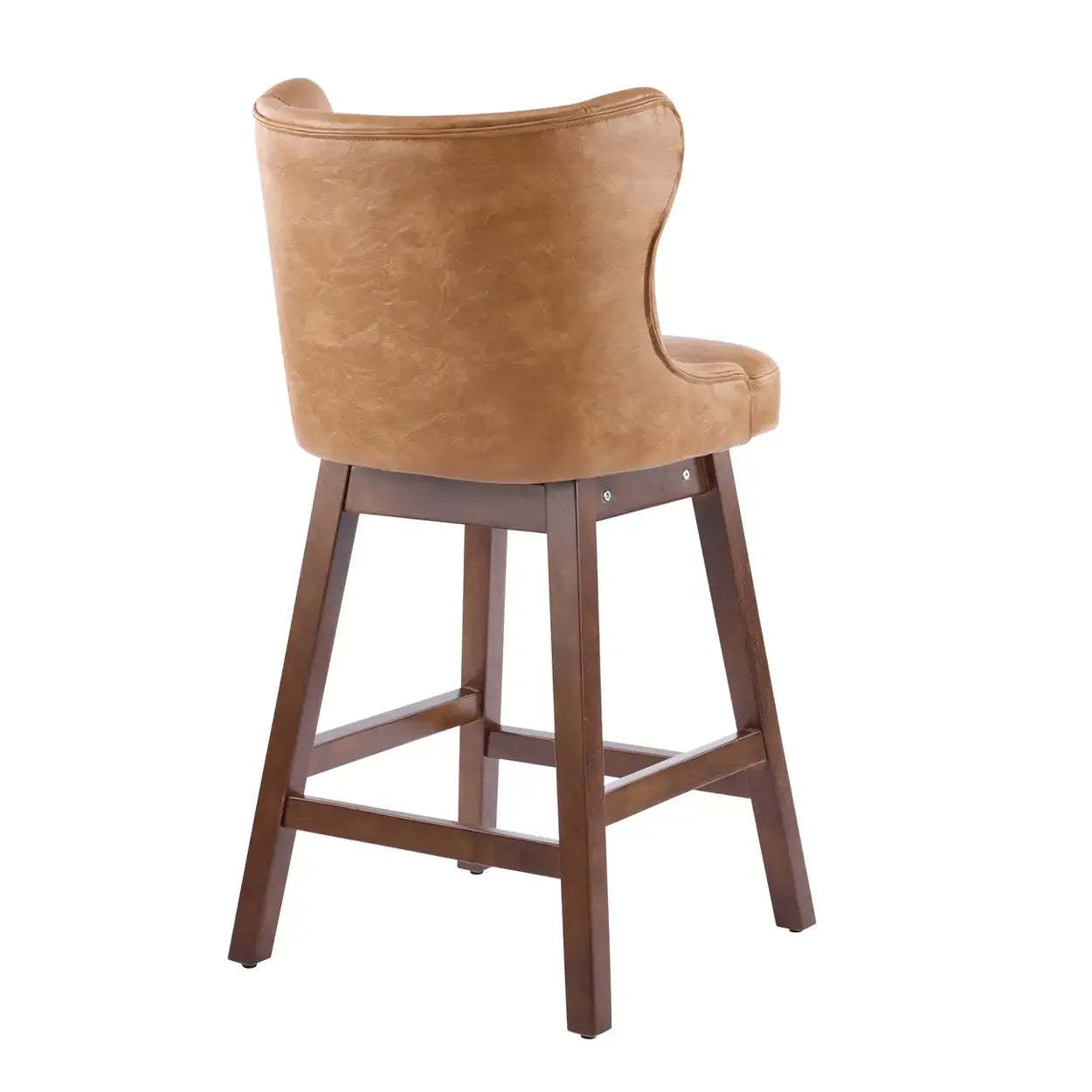 Mid-Century Upholstered Swivel Wingback Bar Stool Set of 2