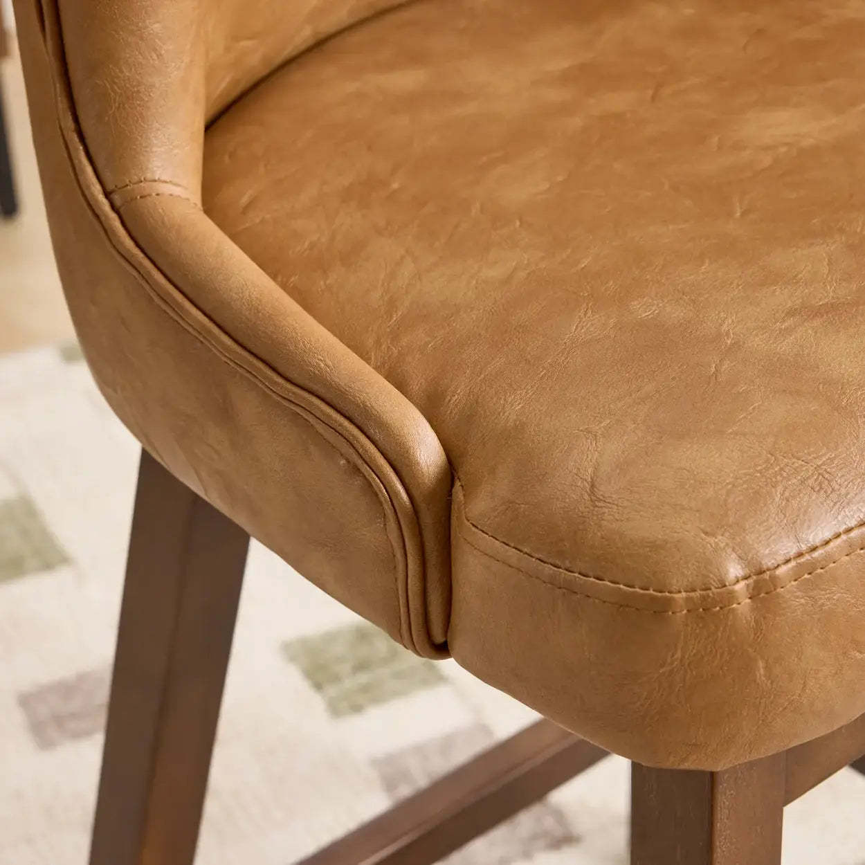Mid-Century Upholstered Swivel Wingback Bar Stool Set of 2