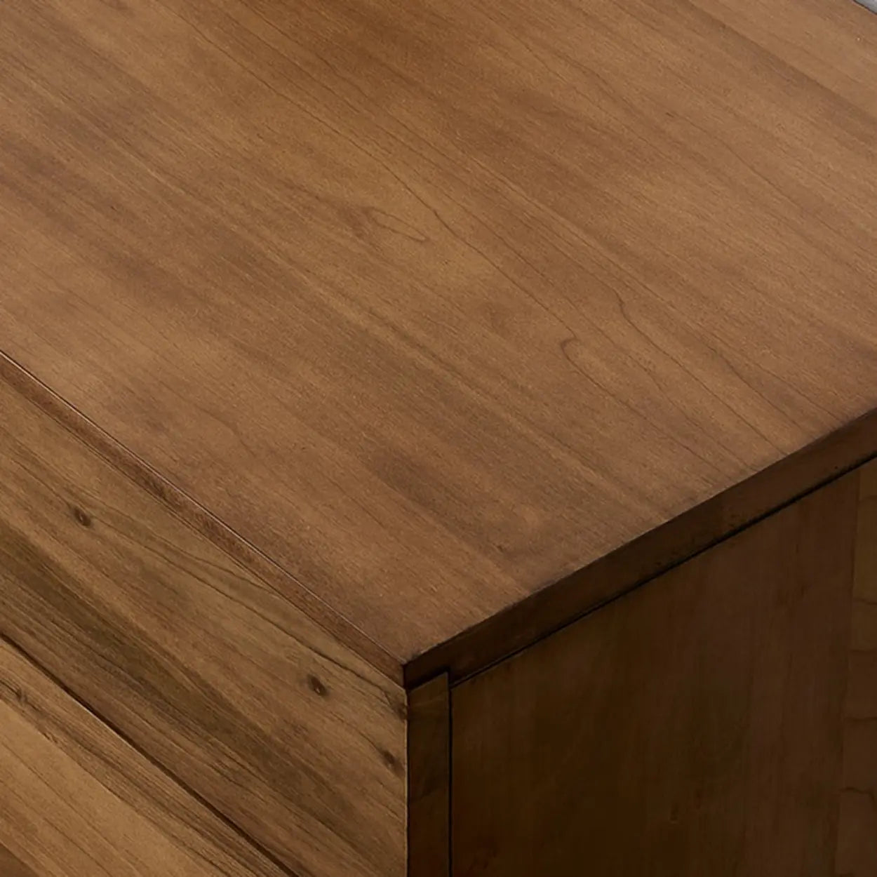 Mid-Century Walnut Wood TV Stand with Storage