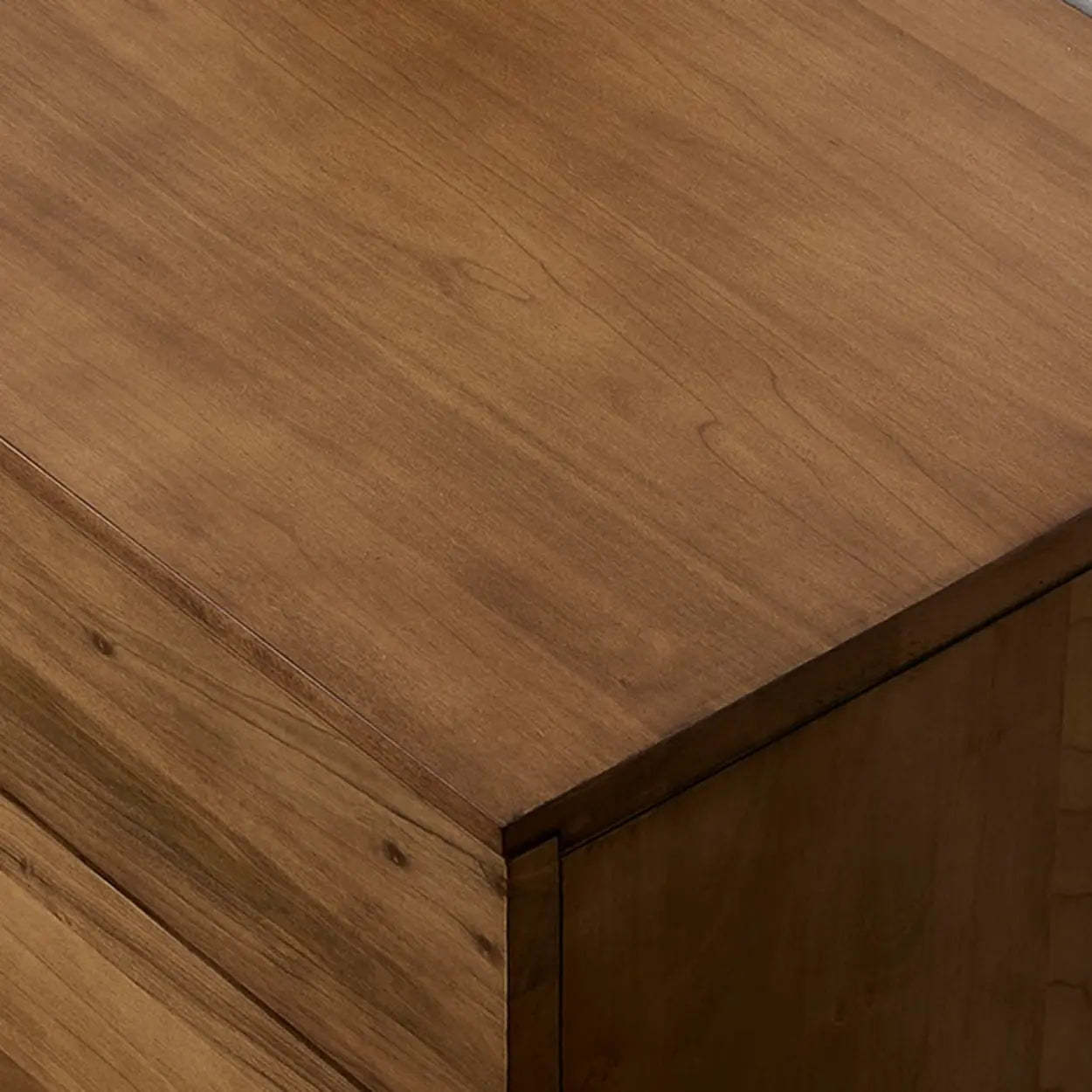 Mid-Century Walnut Wood TV Stand with Storage