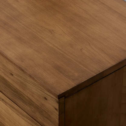 Mid-Century Walnut Wood TV Stand with Storage