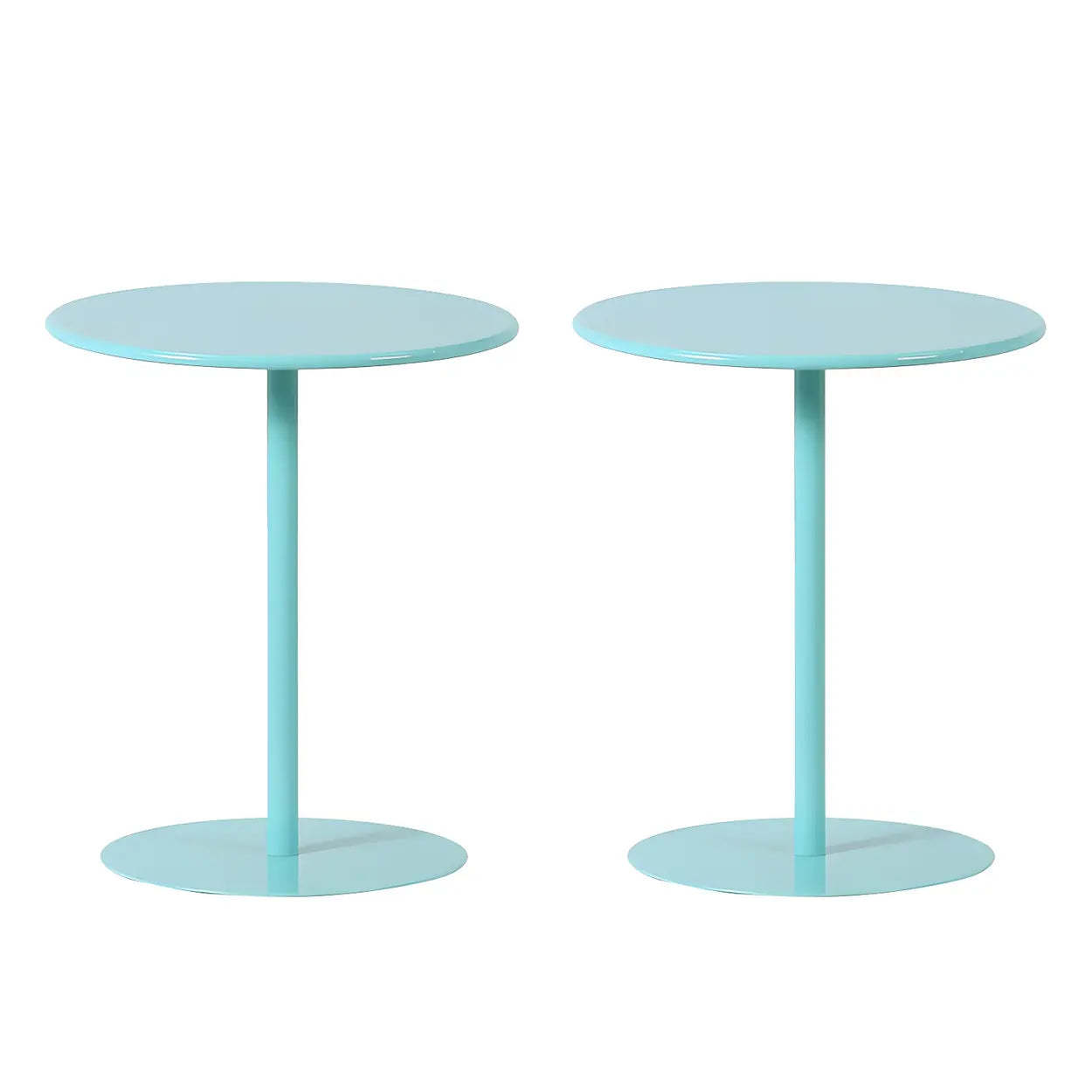 Minimalist Round Metal Pedestal Side Table — Green / 2