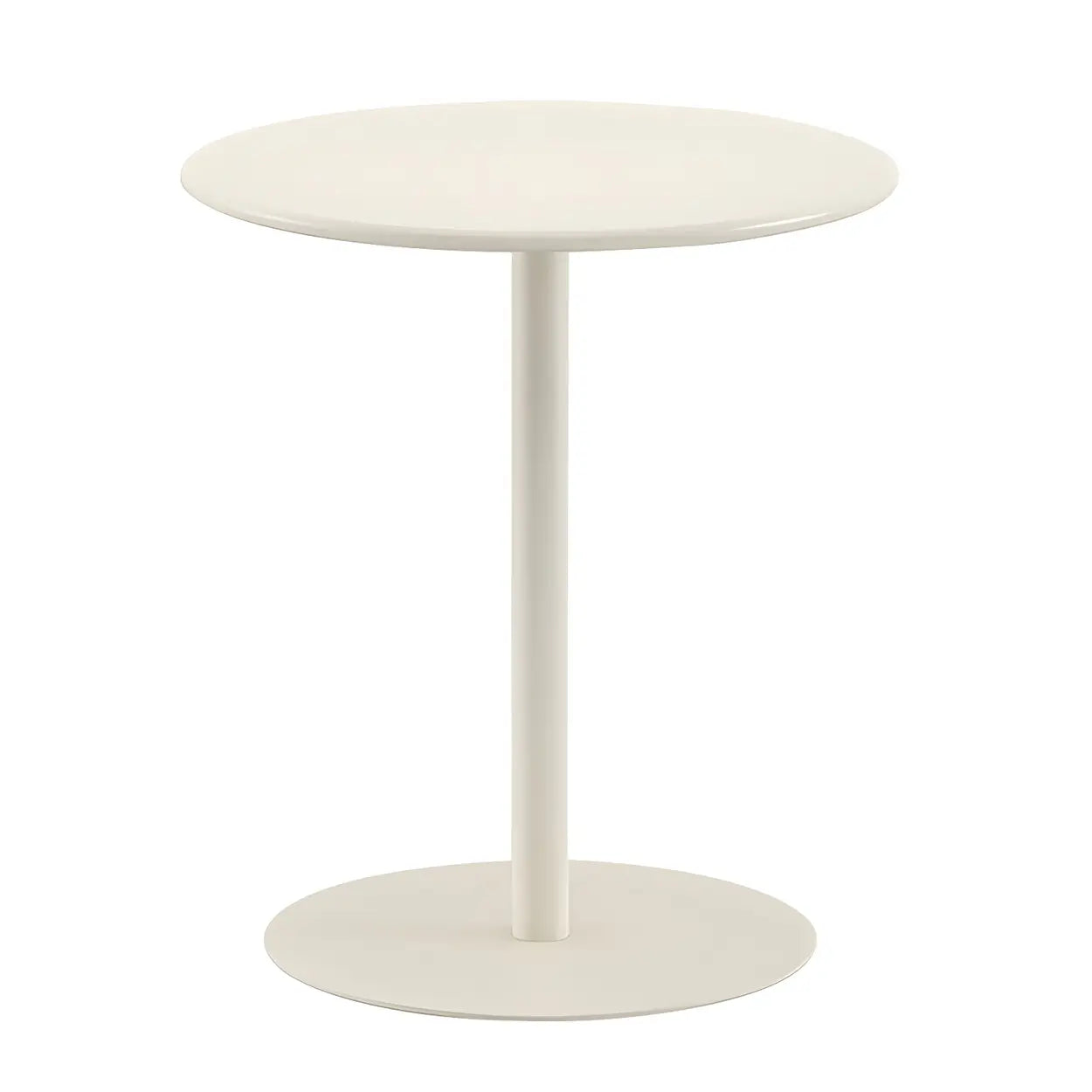 Minimalist Round Metal Pedestal Side Table — Olive Green / 1