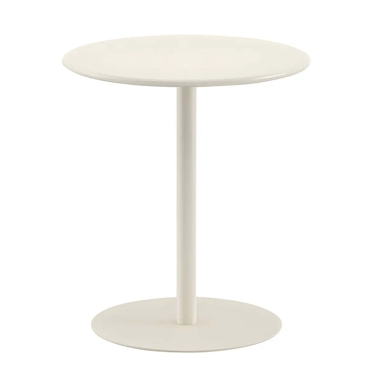 Minimalist Round Metal Pedestal Side Table — Olive Green / 1