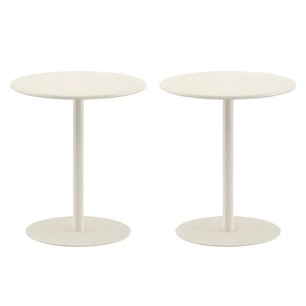 Minimalist Round Metal Pedestal Side Table — Orange / 1
