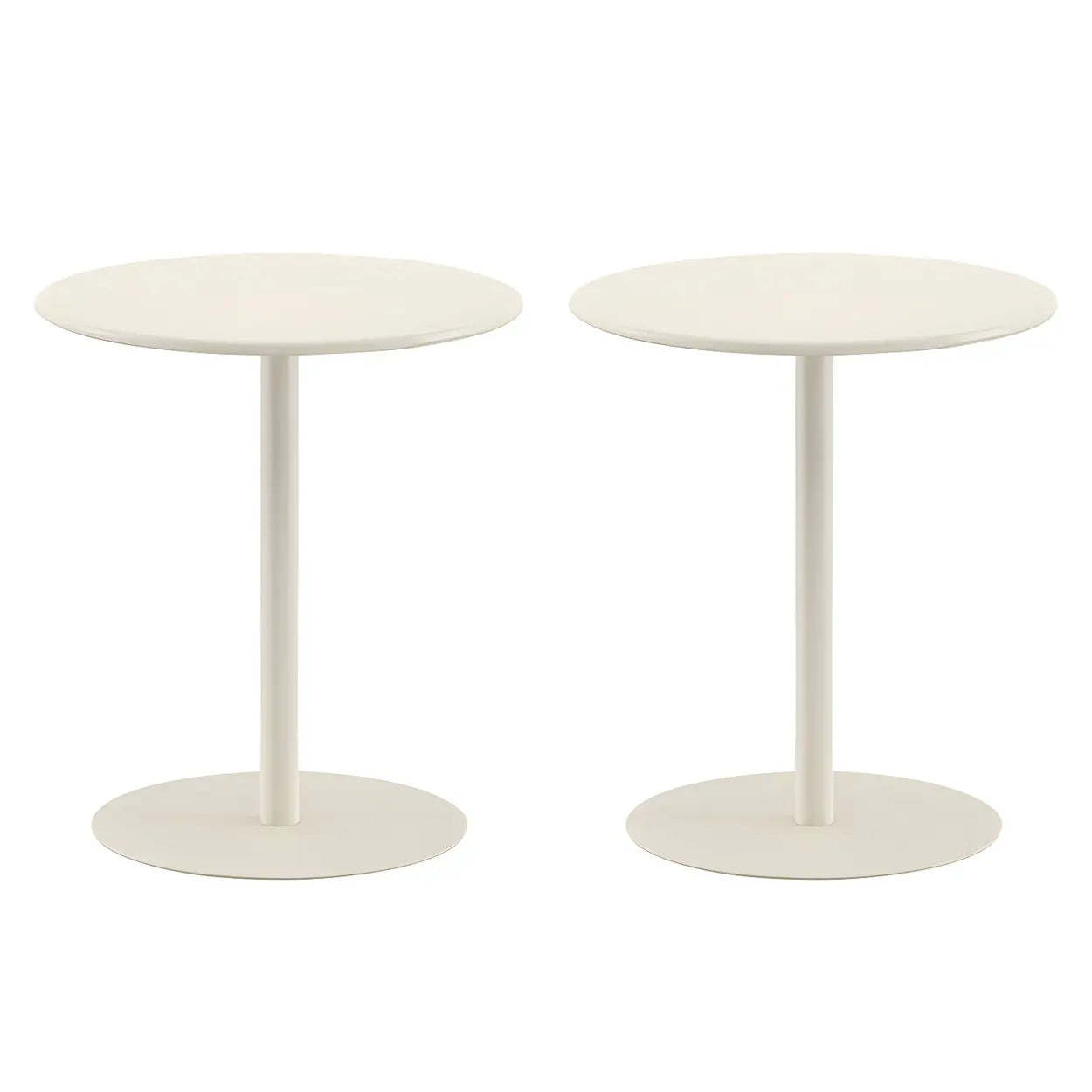Minimalist Round Metal Pedestal Side Table — Orange / 1