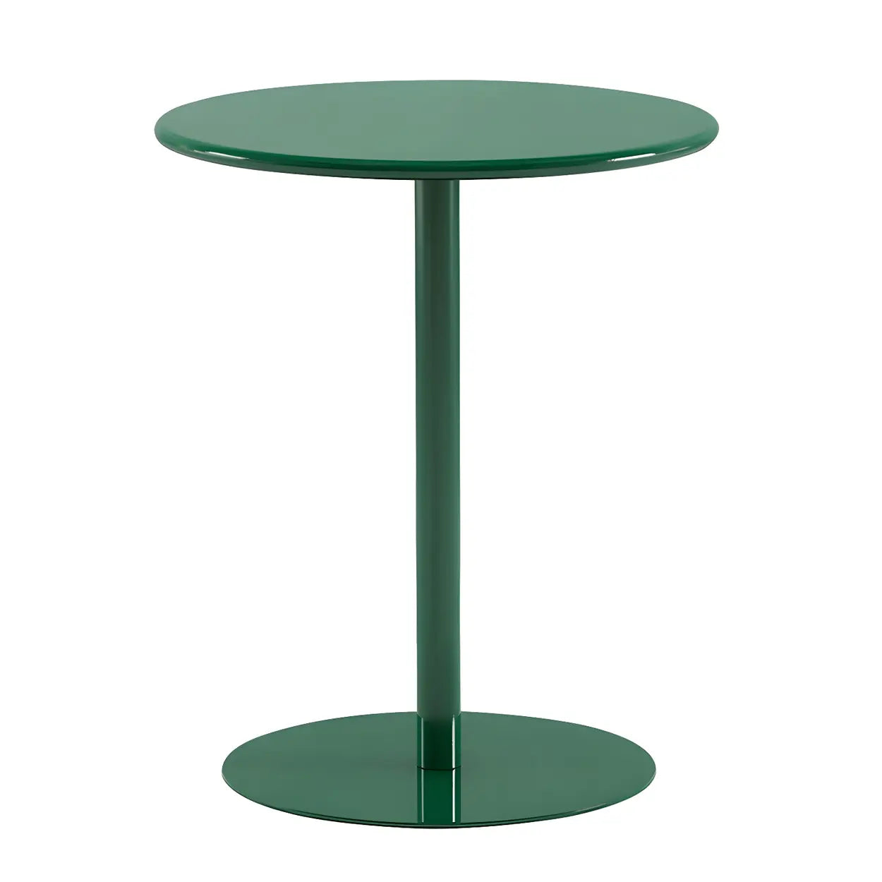 Minimalist Round Metal Pedestal Side Table — Orange / 2