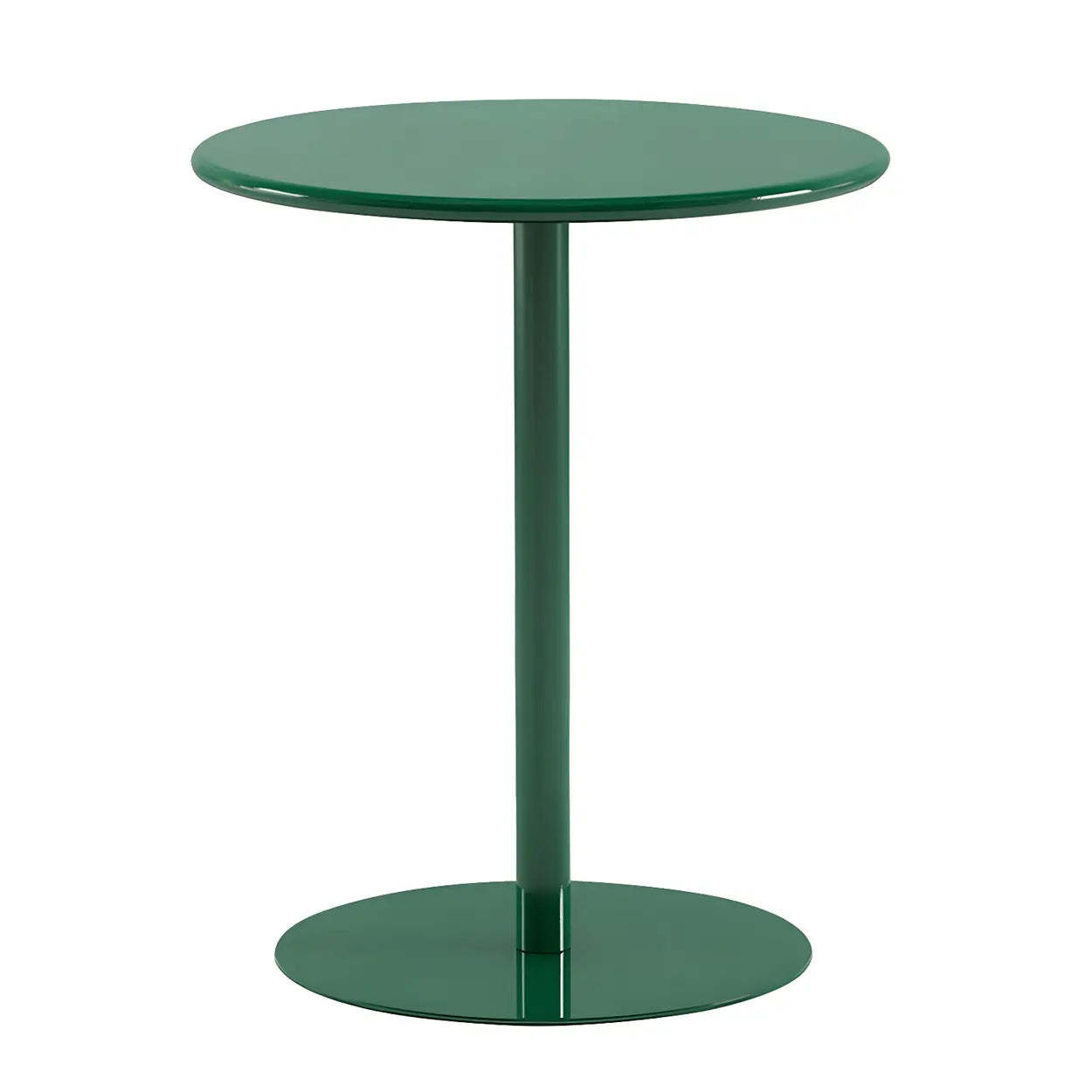 Minimalist Round Metal Pedestal Side Table — Orange / 2