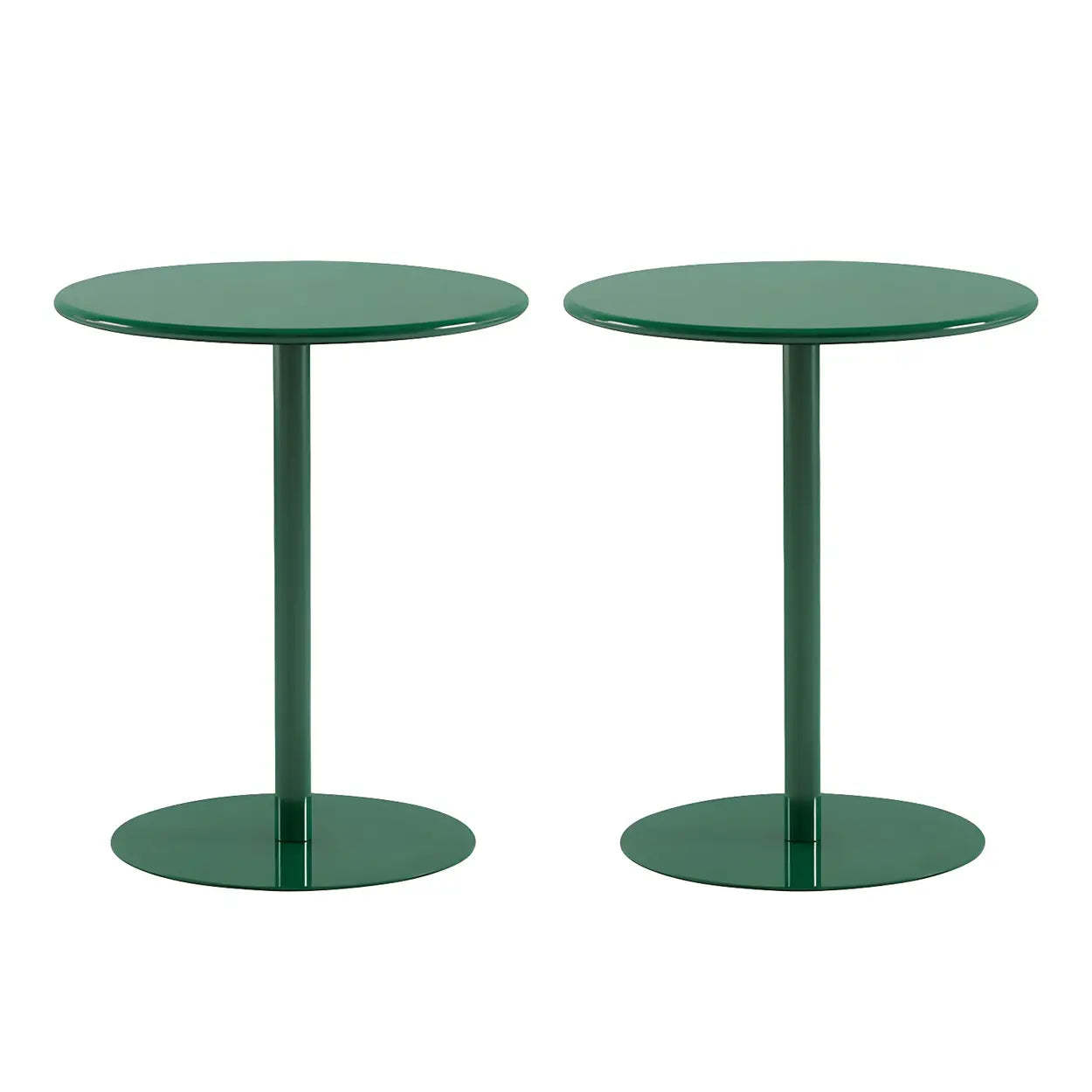 Minimalist Round Metal Pedestal Side Table — Red / 1