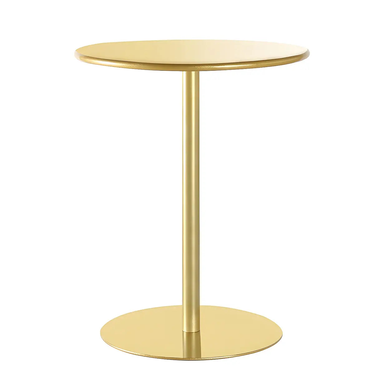 Minimalist Round Metal Pedestal Side Table — Sky Blue / 1