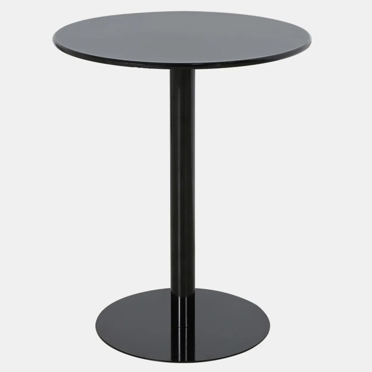 Minimalist Round Metal Pedestal Side Table — Matte Black / 2