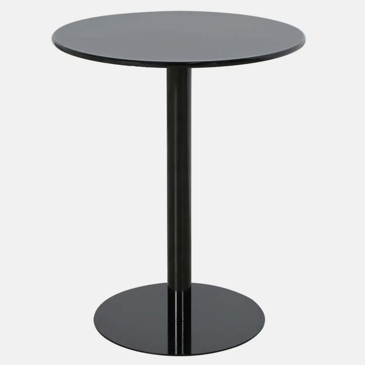 Minimalist Round Metal Pedestal Side Table — Matte Black / 2