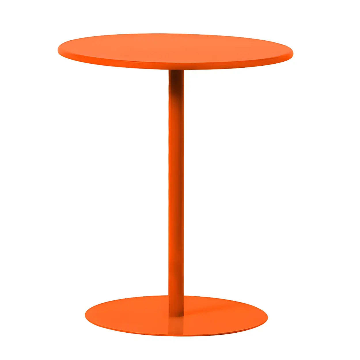 Minimalist Round Metal Pedestal Side Table — Blue / 1
