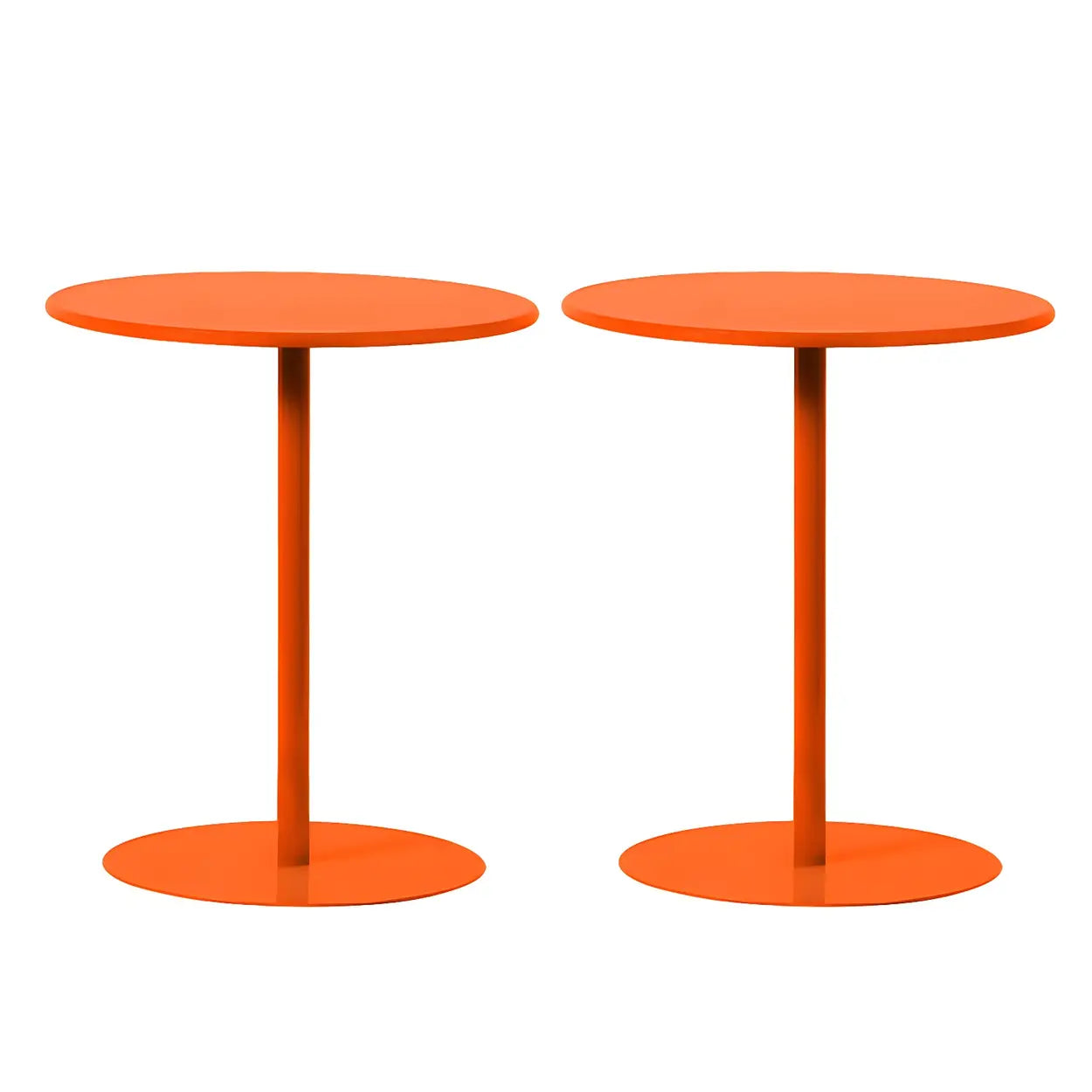 Minimalist Round Metal Pedestal Side Table — Cream / 1