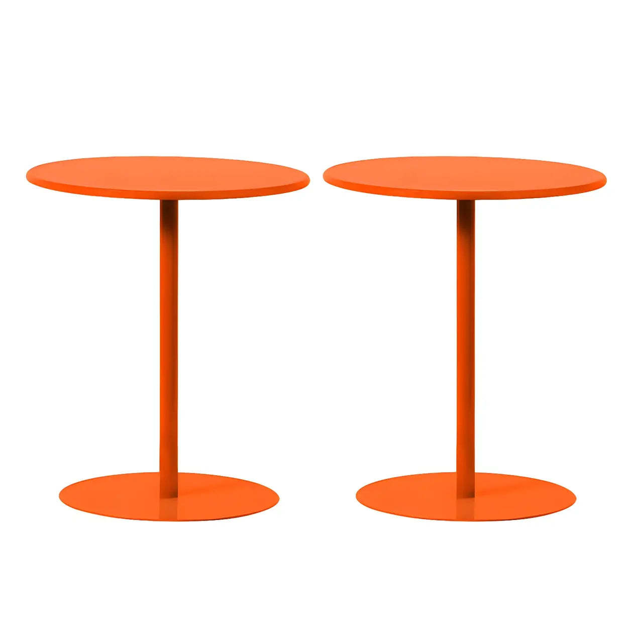 Minimalist Round Metal Pedestal Side Table — Cream / 1
