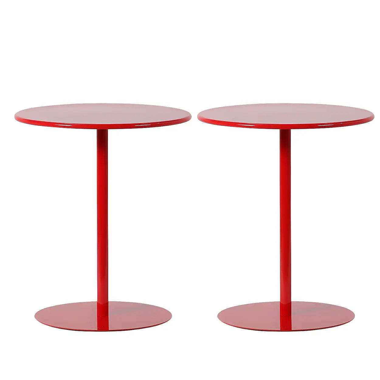 Minimalist Round Metal Pedestal Side Table — Green / 1