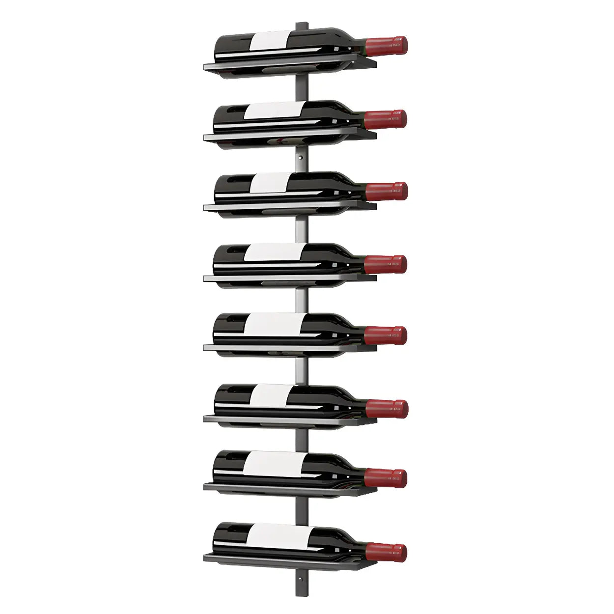 Metal Wall-Mounted Floating Wine Rack — Black / 1 Piece
