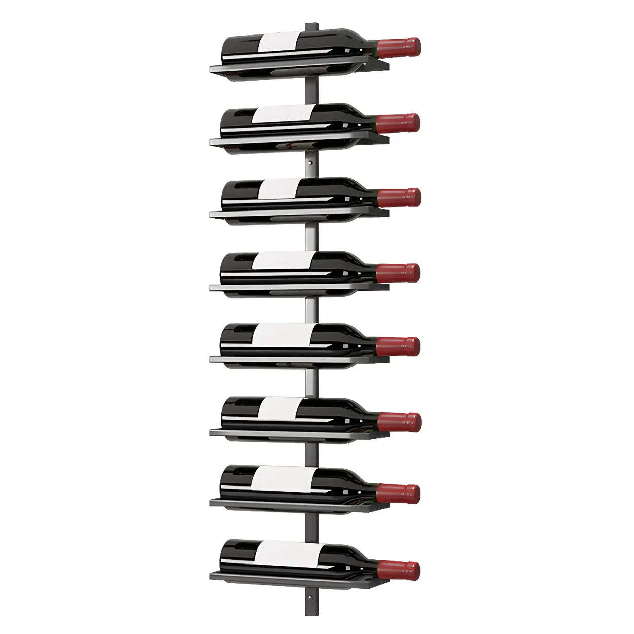 Metal Wall-Mounted Floating Wine Rack — Black / 1 Piece