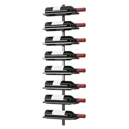 Metal Wall-Mounted Floating Wine Rack — Black / 1 Piece