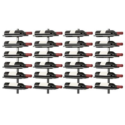Metal Wall-Mounted Floating Wine Rack — Gold / 4 Piece Set