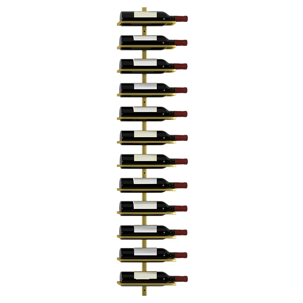 Metal Wall-Mounted Floating Wine Rack — Gold / 1 Piece