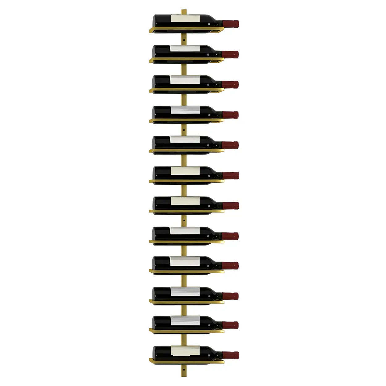 Metal Wall-Mounted Floating Wine Rack — Gold / 1 Piece