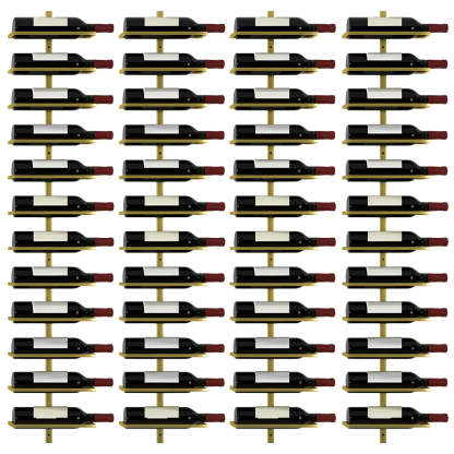 Metal Wall-Mounted Floating Wine Rack — Gold / 4 Piece Set