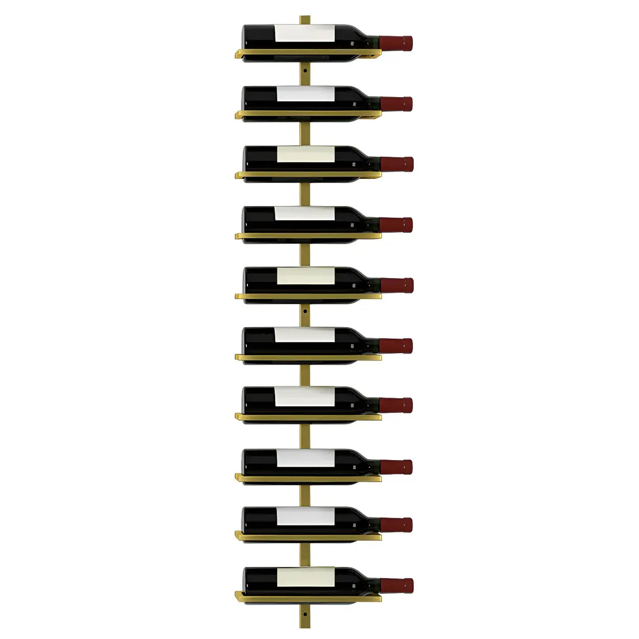 Metal Wall-Mounted Floating Wine Rack — Gold / 1 Piece