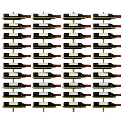 Metal Wall-Mounted Floating Wine Rack — Gold / 4 Piece Set