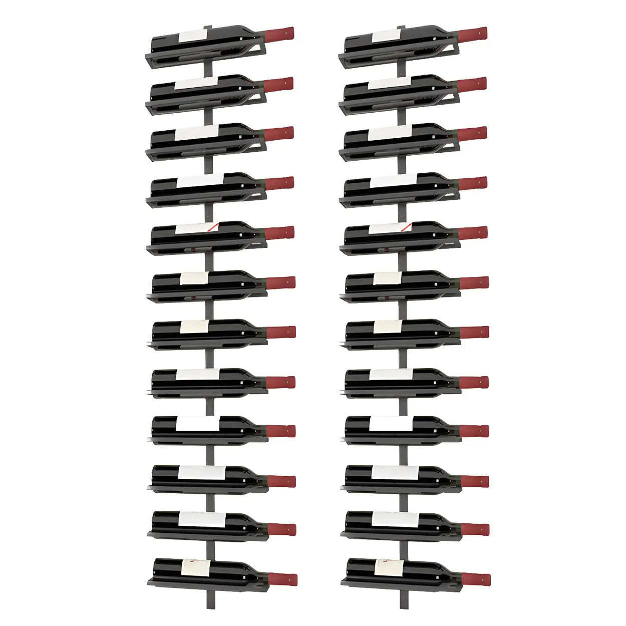 Metal Wall-Mounted Floating Wine Rack — Black / 2 Piece Set