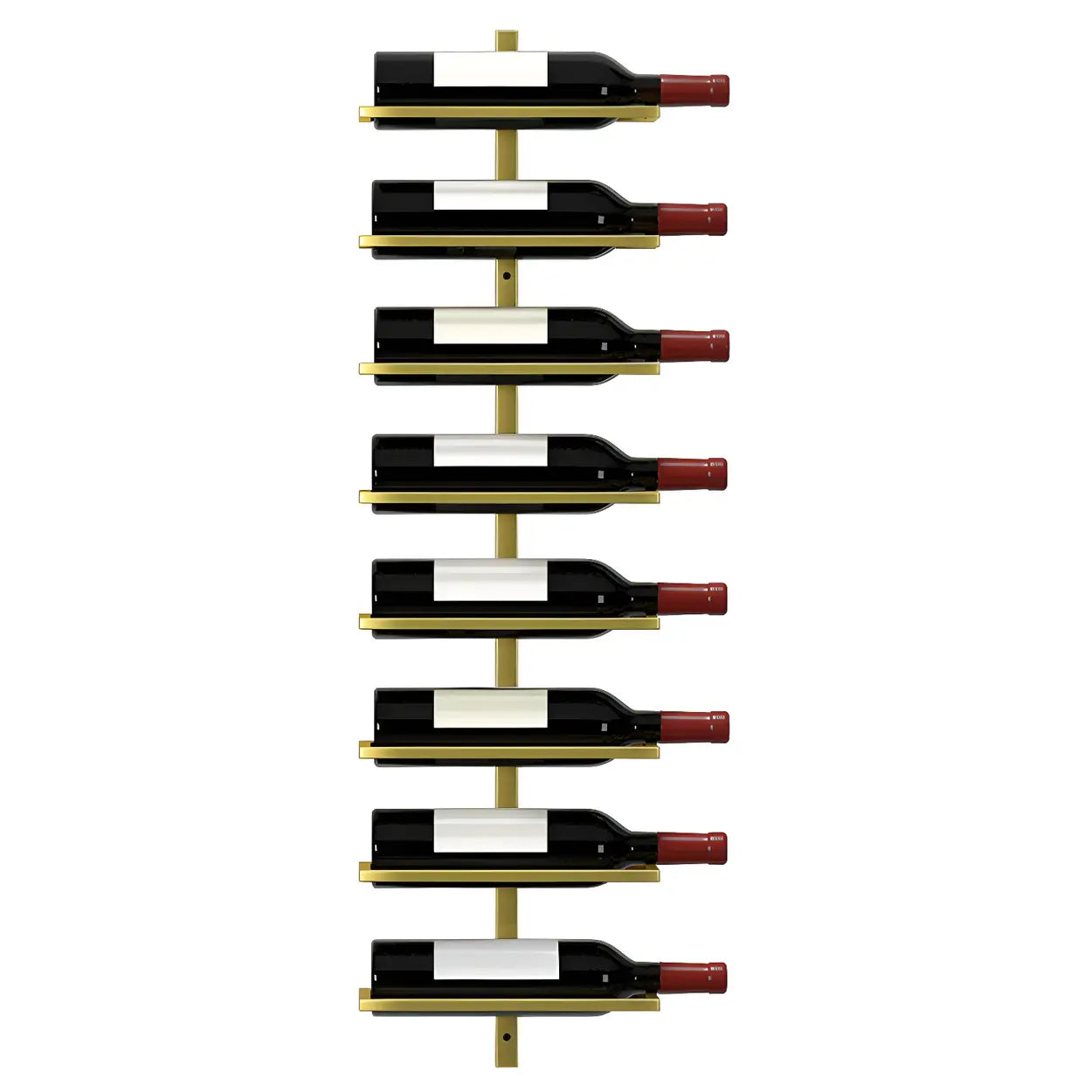 Metal Wall-Mounted Floating Wine Rack — Gold / 1 Piece