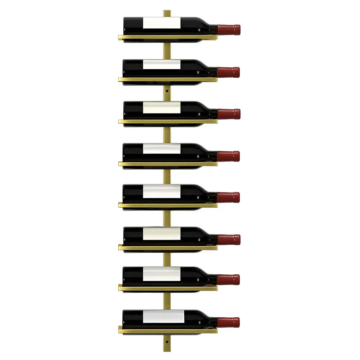 Metal Wall-Mounted Floating Wine Rack — Gold / 1 Piece
