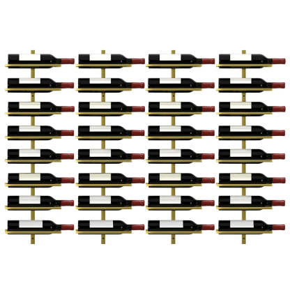 Metal Wall-Mounted Floating Wine Rack — Gold / 4 Piece Set