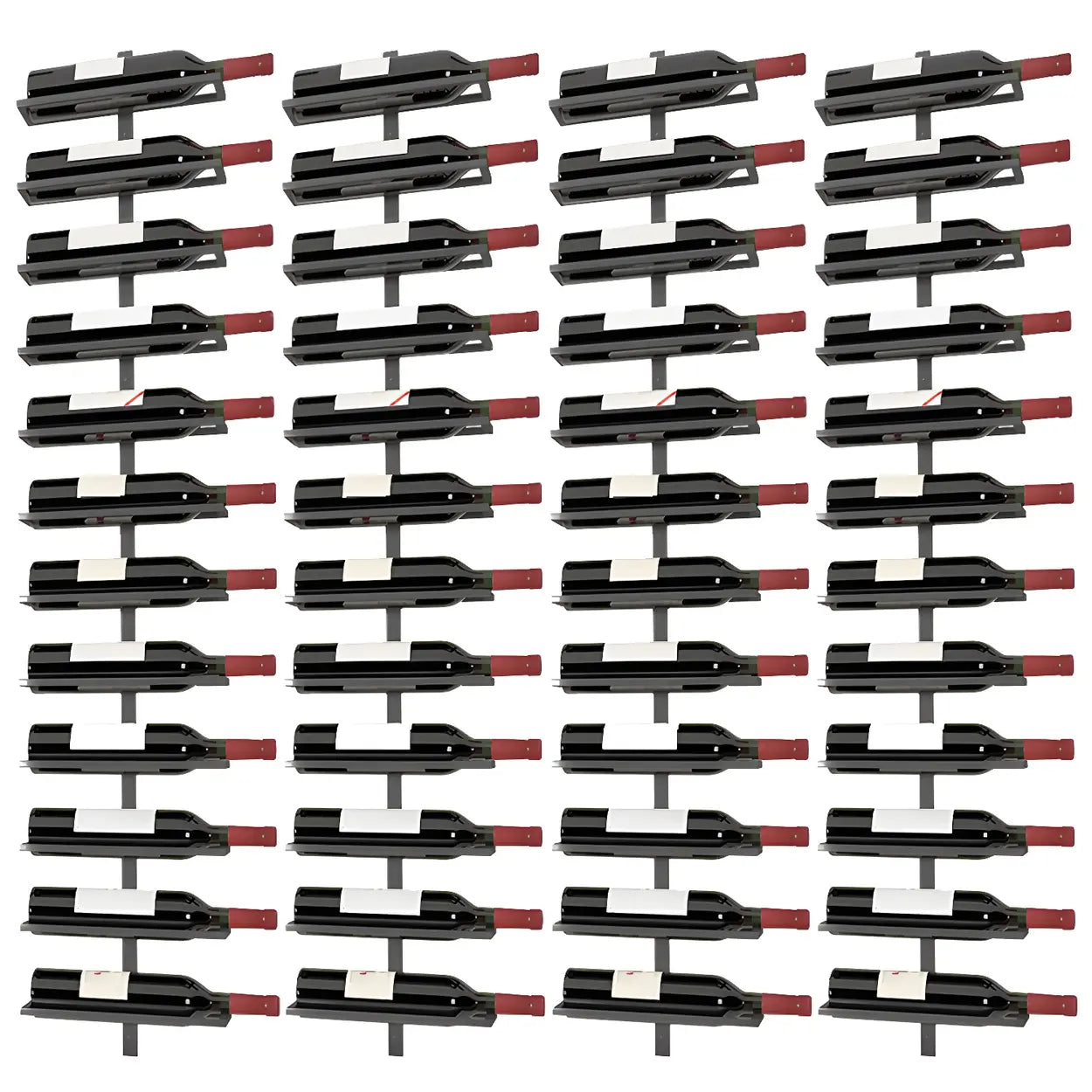 Metal Wall-Mounted Floating Wine Rack — Black / 1 Piece