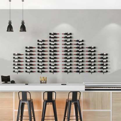 Metal Wall-Mounted Floating Wine Rack — Black / 1 Piece