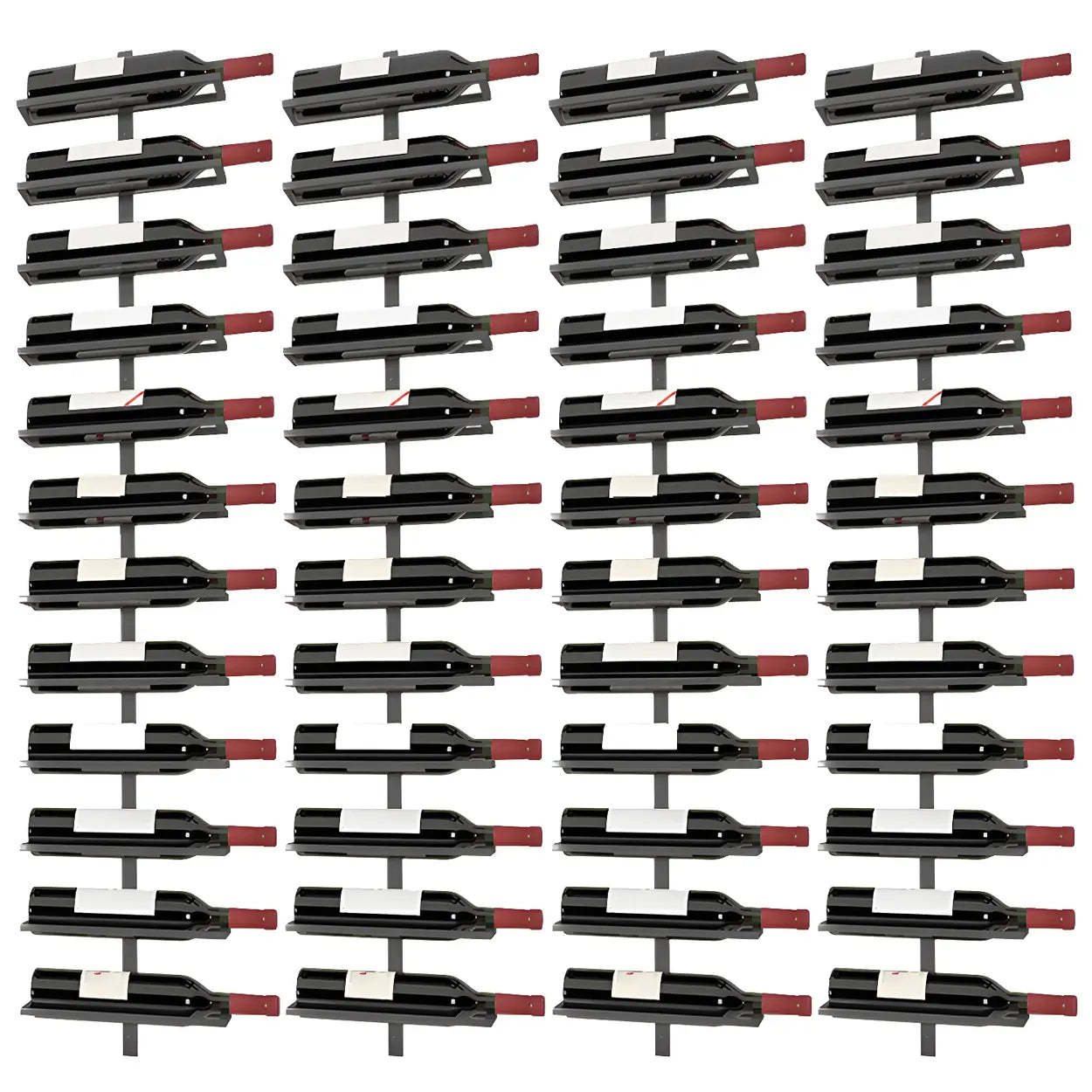 Metal Wall-Mounted Floating Wine Rack — Black / 1 Piece