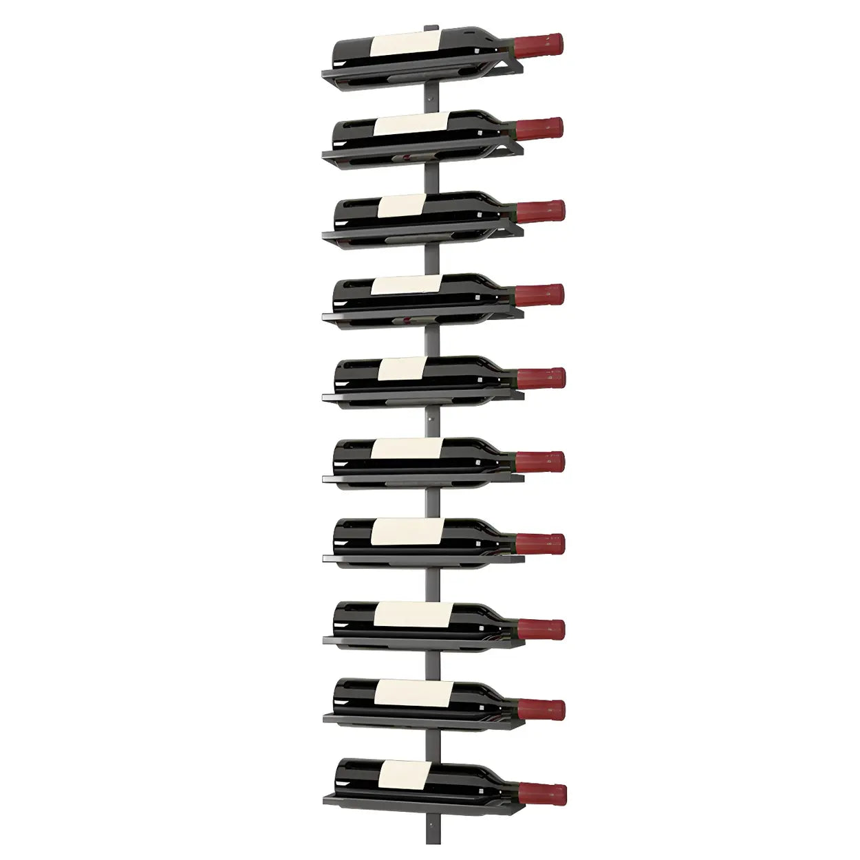 Metal Wall-Mounted Floating Wine Rack — Black / 4 Piece Set