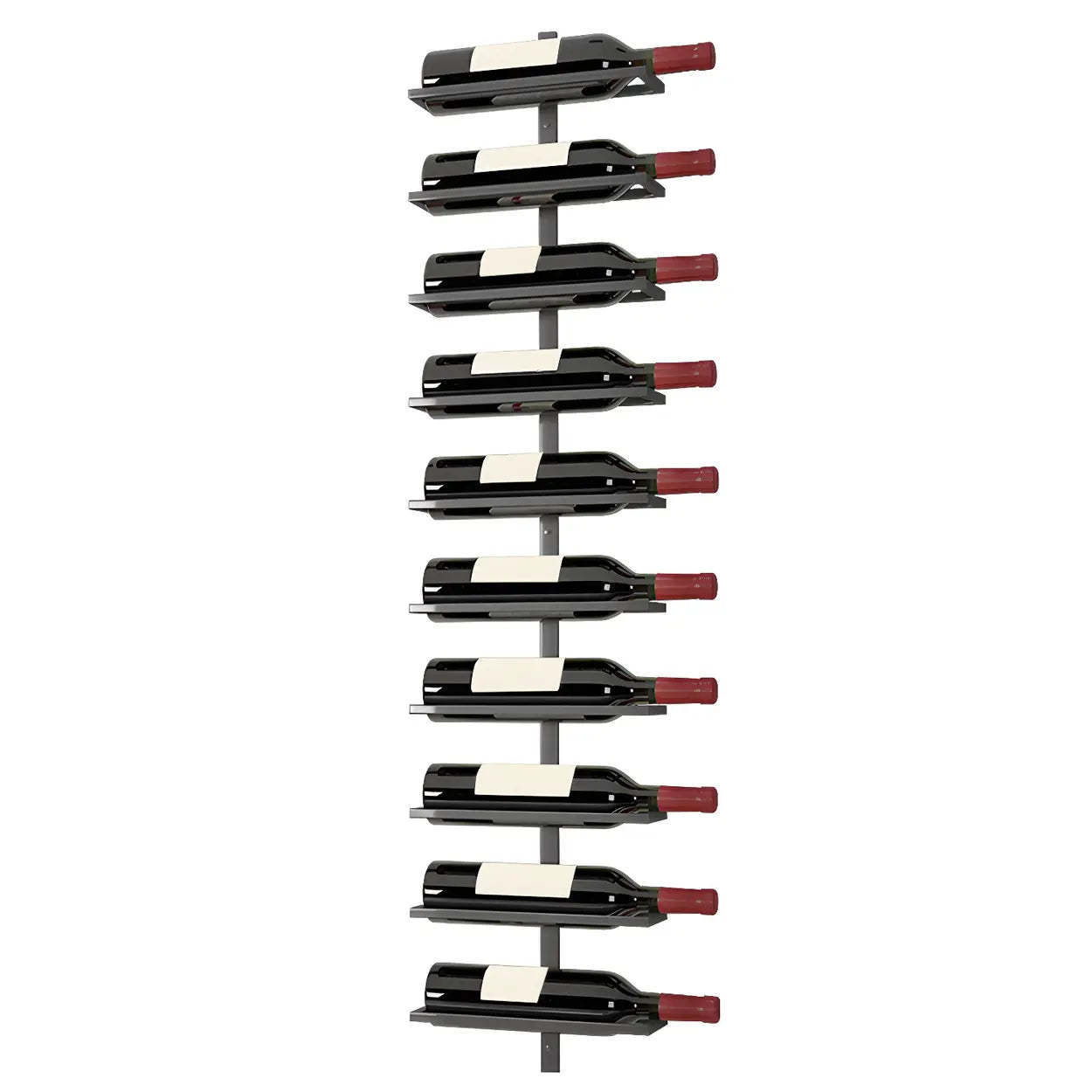 Metal Wall-Mounted Floating Wine Rack — Black / 4 Piece Set